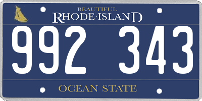 RI license plate 992343