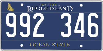 RI license plate 992346