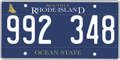 RI license plate 992348