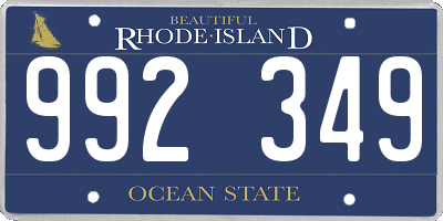 RI license plate 992349