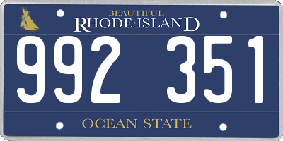 RI license plate 992351