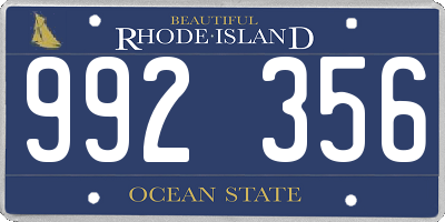 RI license plate 992356