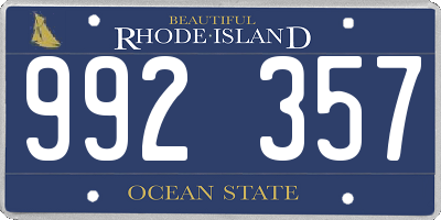 RI license plate 992357