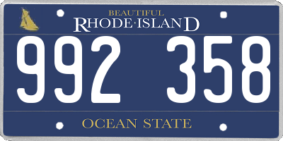 RI license plate 992358