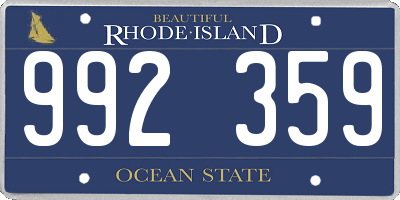 RI license plate 992359