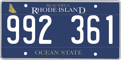 RI license plate 992361