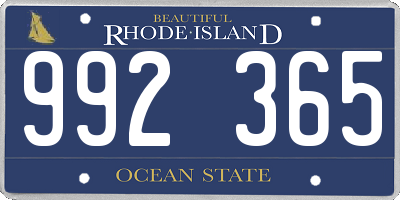 RI license plate 992365