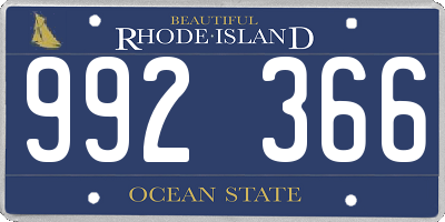 RI license plate 992366