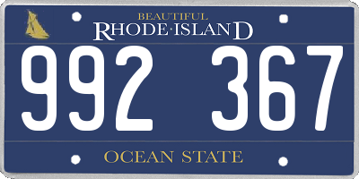 RI license plate 992367