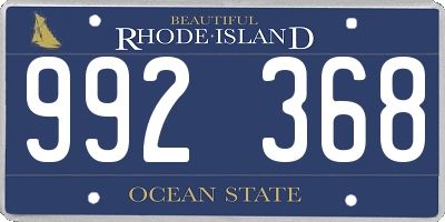 RI license plate 992368