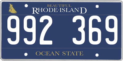 RI license plate 992369