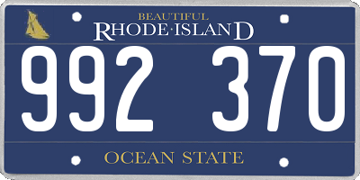 RI license plate 992370