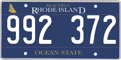 RI license plate 992372