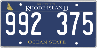 RI license plate 992375