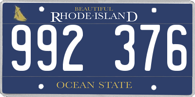 RI license plate 992376