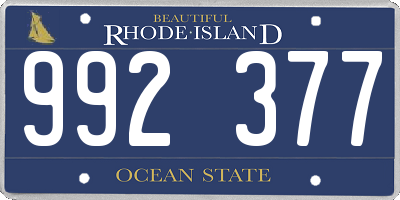 RI license plate 992377