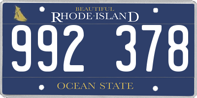 RI license plate 992378