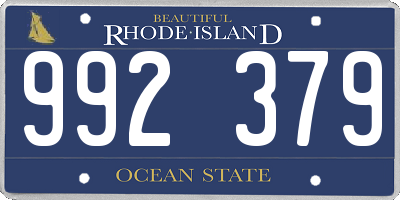 RI license plate 992379