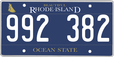 RI license plate 992382