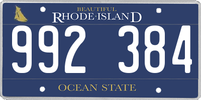 RI license plate 992384