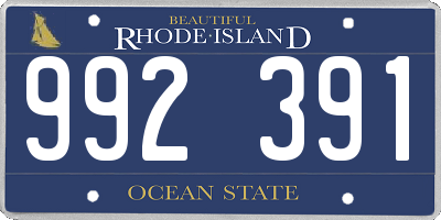 RI license plate 992391