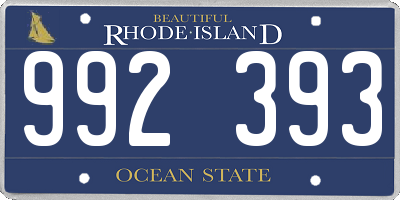 RI license plate 992393