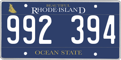 RI license plate 992394