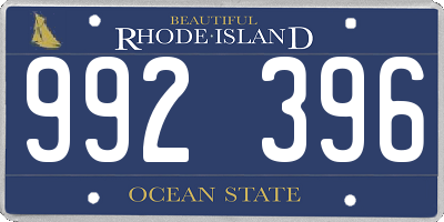 RI license plate 992396