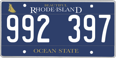 RI license plate 992397