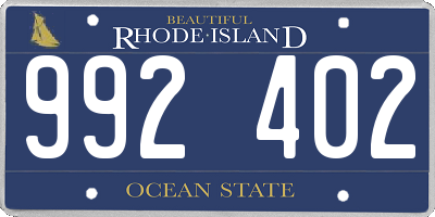 RI license plate 992402