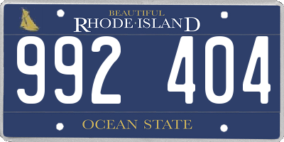 RI license plate 992404