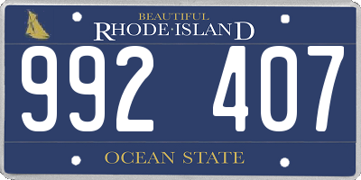 RI license plate 992407