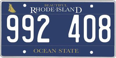 RI license plate 992408