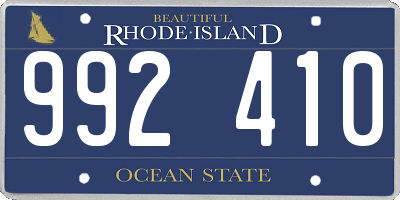 RI license plate 992410