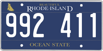 RI license plate 992411