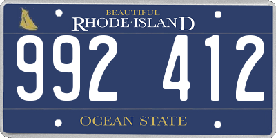 RI license plate 992412