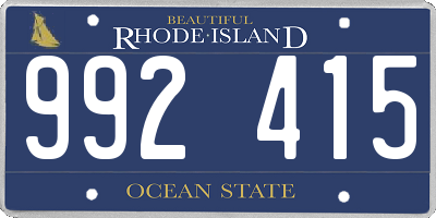 RI license plate 992415