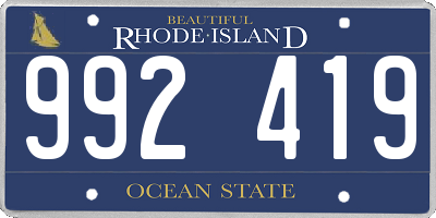 RI license plate 992419