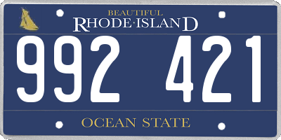 RI license plate 992421