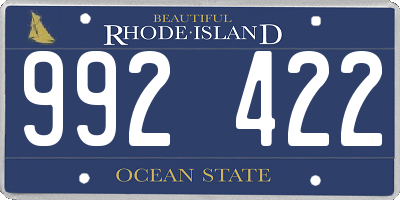 RI license plate 992422