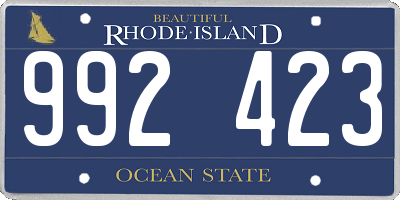 RI license plate 992423