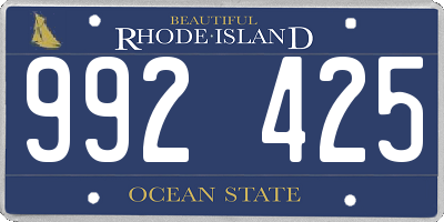 RI license plate 992425