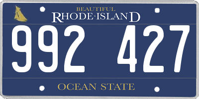 RI license plate 992427