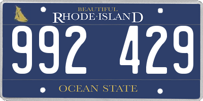 RI license plate 992429