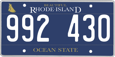 RI license plate 992430