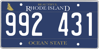 RI license plate 992431