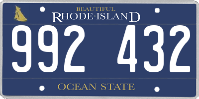 RI license plate 992432