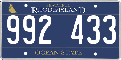 RI license plate 992433