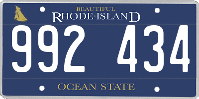 RI license plate 992434