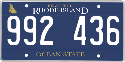 RI license plate 992436